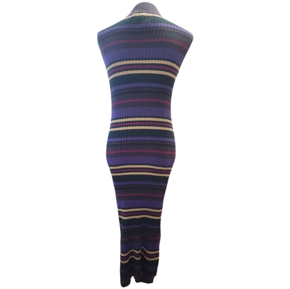 anthropologie Dolan anne gray purple Sheath Midi Dress Mock Neck Sleeveless knit - Picture 5 of 9